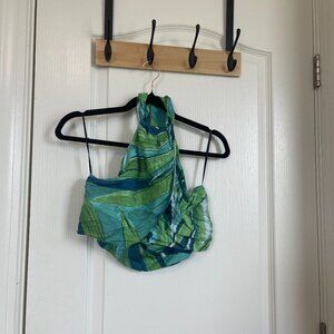 (UNUSED) Green Leafy Halter Top